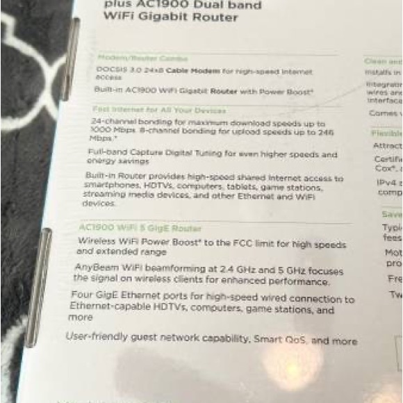 New Motorola MG7700 Modem WiFi Router Combo with Power Boost. Sealed in its box - Picture 6 of 10